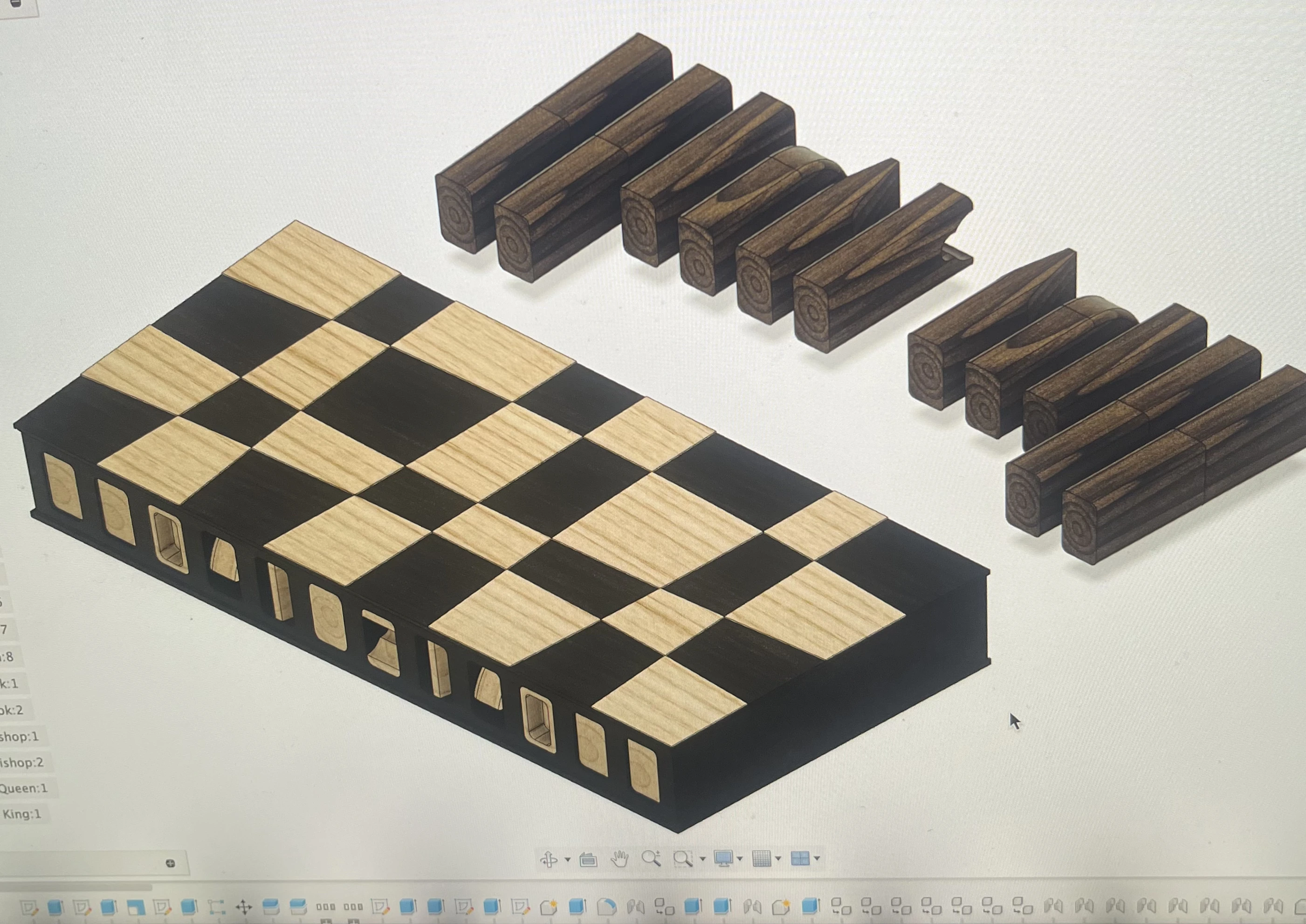 Wavy chess board